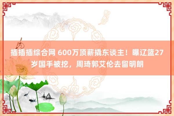 插插插综合网 600万顶薪撬东谈主！曝辽篮27岁国手被挖，周琦郭艾伦去留明朗