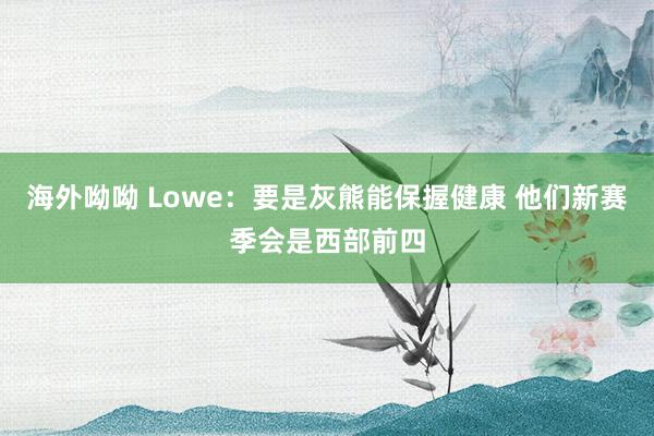 海外呦呦 Lowe：要是灰熊能保握健康 他们新赛季会是西部前四