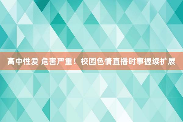 高中性爱 危害严重！校园色情直播时事握续扩展