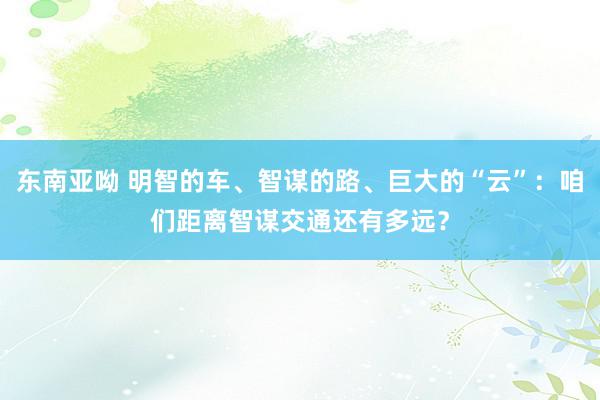 东南亚呦 明智的车、智谋的路、巨大的“云”：咱们距离智谋交通还有多远？