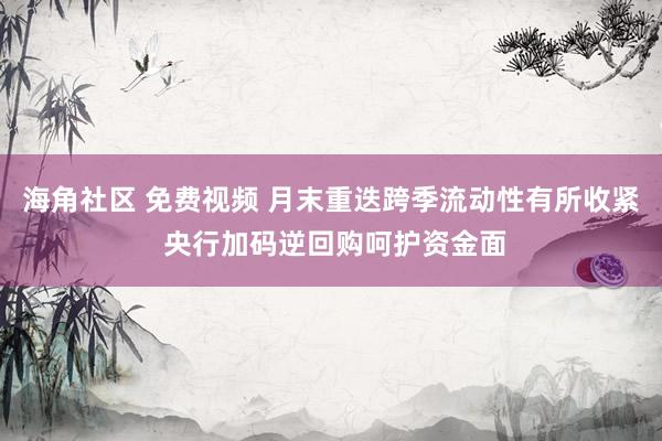 海角社区 免费视频 月末重迭跨季流动性有所收紧 央行加码逆回购呵护资金面