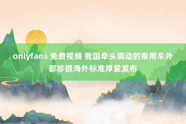 onlyfans 免费视频 我国牵头调动的乘用车外部珍摄海外标准厚爱发布