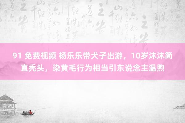 91 免费视频 杨乐乐带犬子出游，10岁沐沐简直秃头，染黄毛行为相当引东说念主温煦